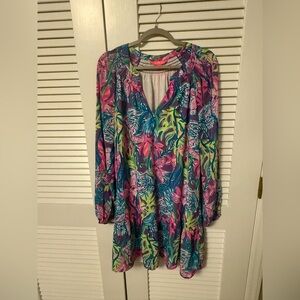 LILLY PULITZER Lucee Dress Pigment Purple Party All The Tide XL